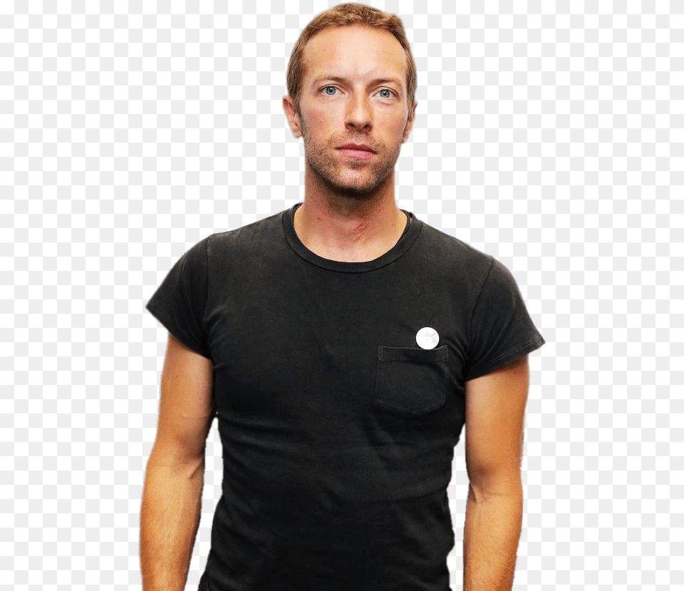 Chris Martin Black T Shirt Clip Arts Dakota Johnson Chris Martin, T-shirt, Clothing, Person, Man Free Png