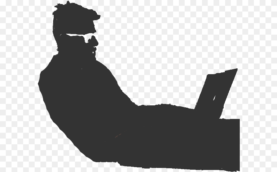 Chris On Seat Sihouttee Favicon Chris The Freelancer Logo, Person, Computer, Electronics, Laptop Free Transparent Png