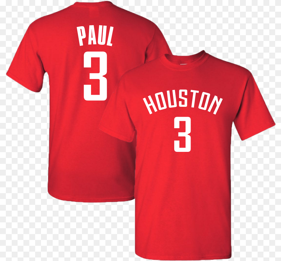 Chris Paul 2018 Houston City Edition Jersey Tee, Clothing, Shirt, T-shirt Png Image