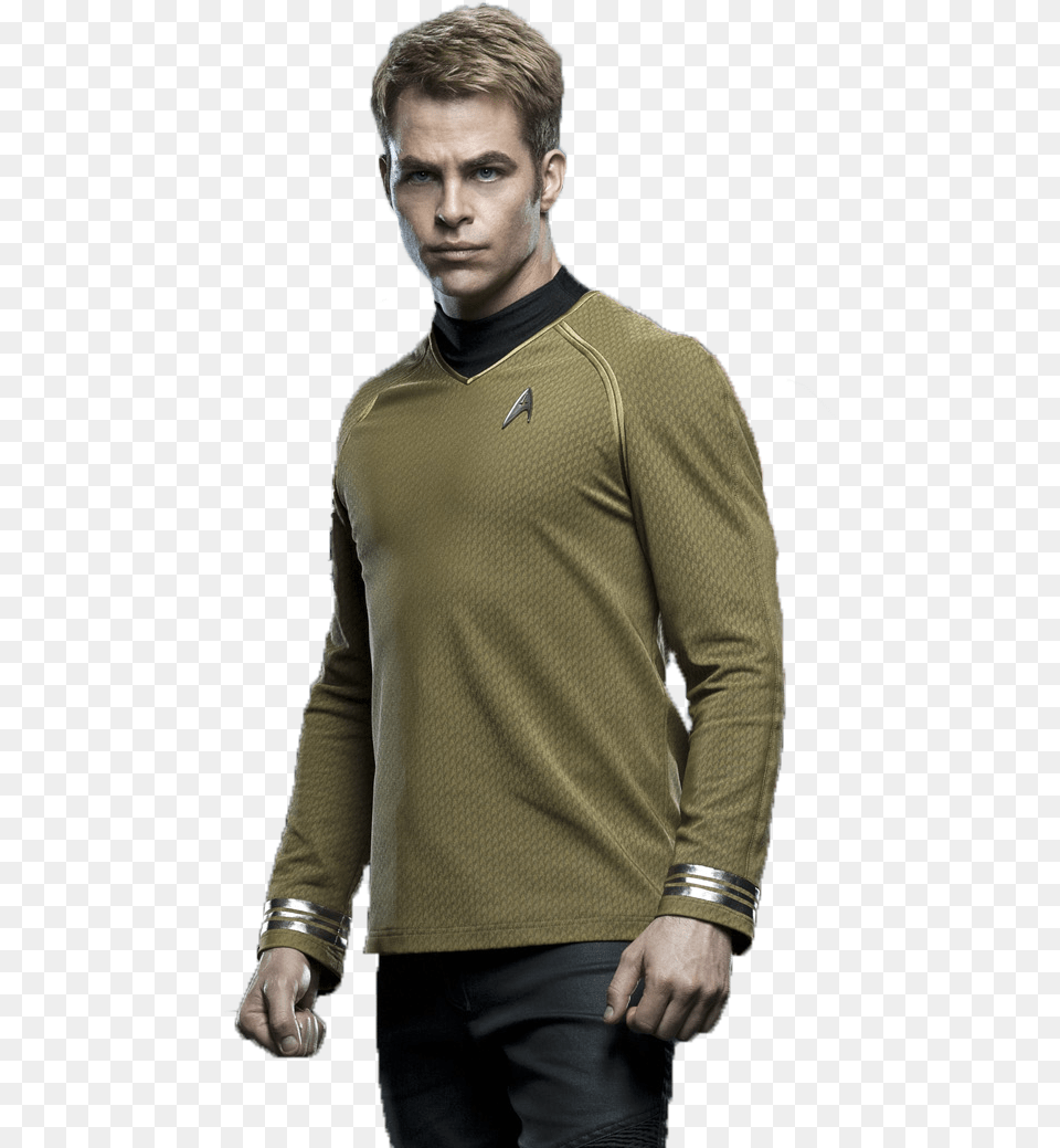 Chris Pine Picture Kirk Chris Pine Star Trek, Clothing, Sleeve, Shirt, Long Sleeve Free Png