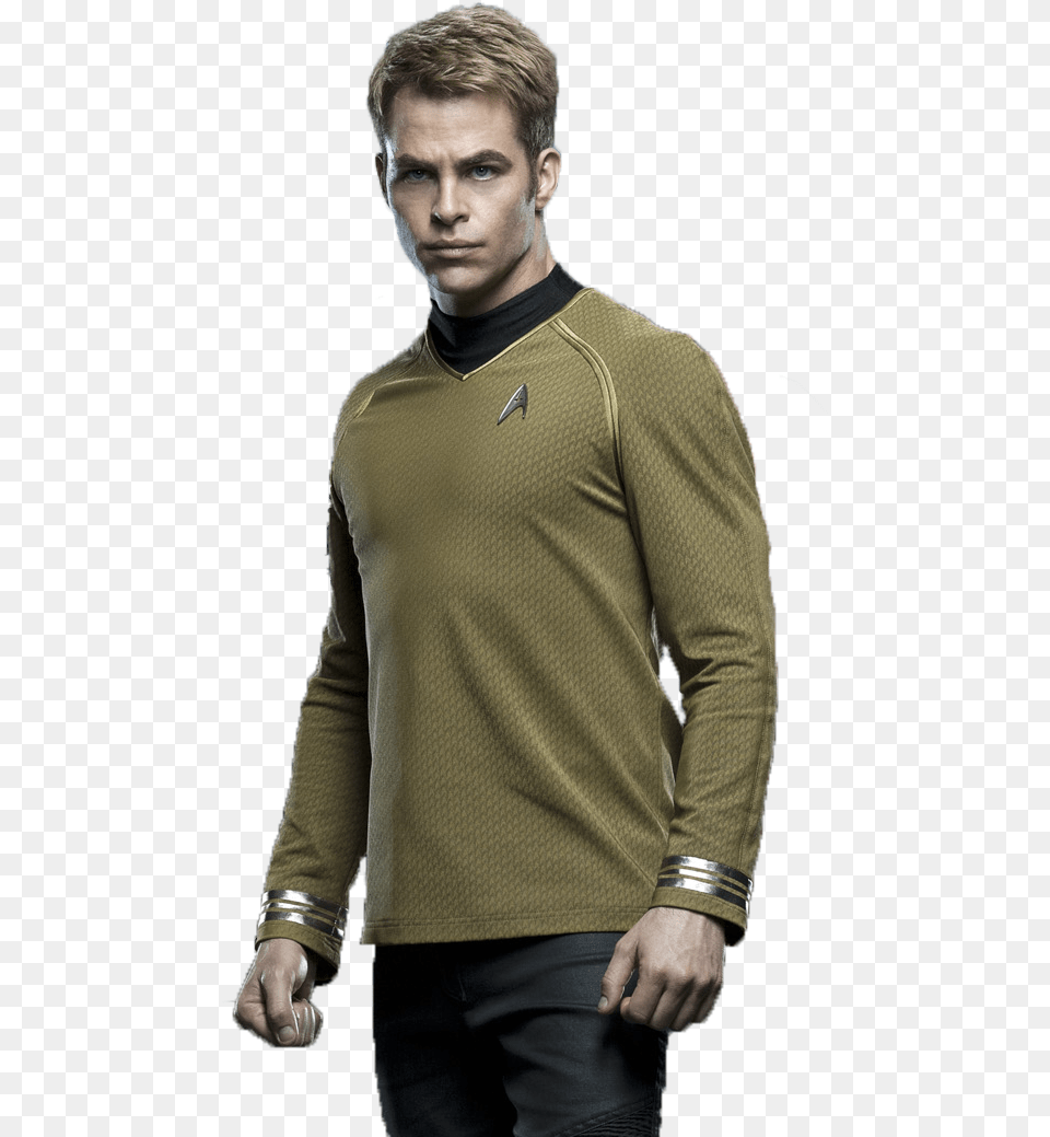 Chris Pine Picture Kirk Chris Pine Star Trek, Clothing, Sleeve, Shirt, Long Sleeve Free Transparent Png