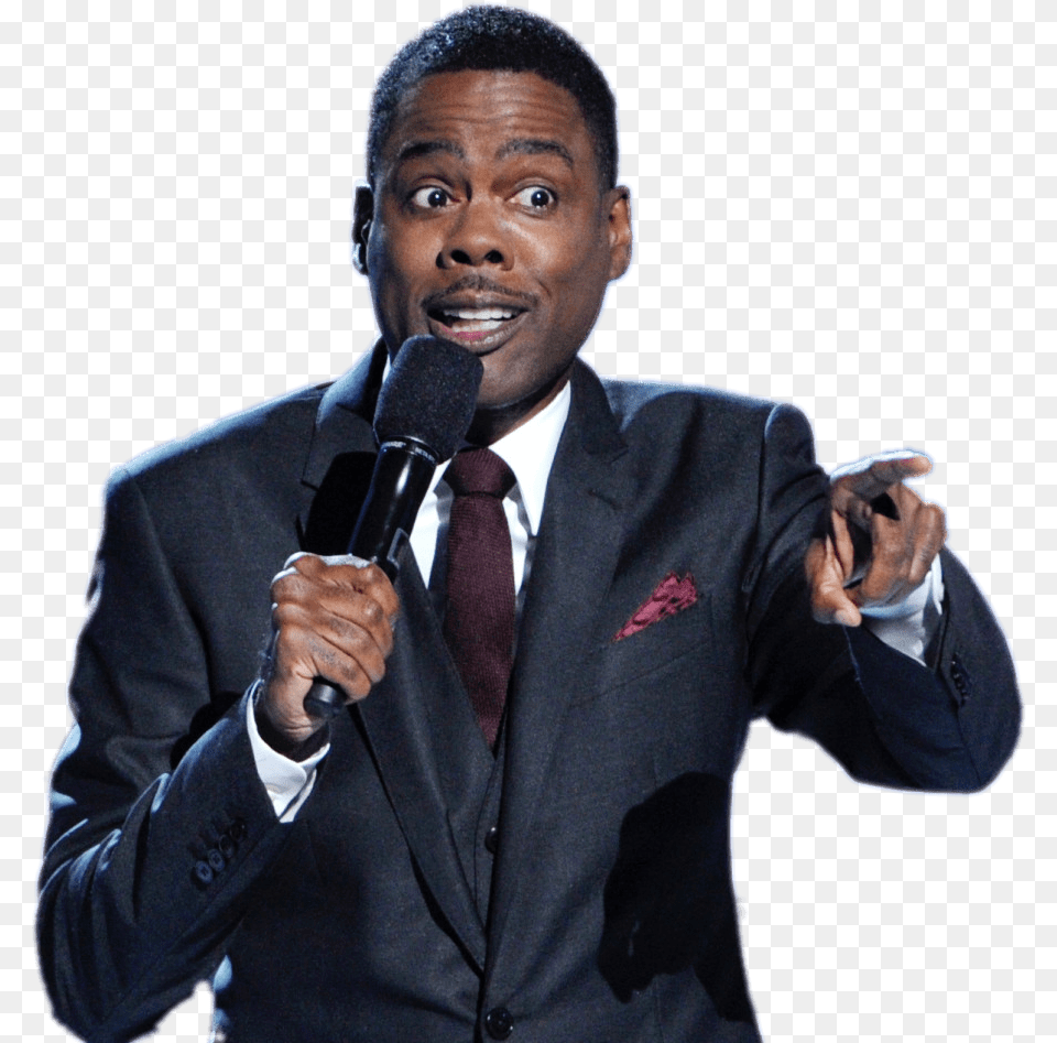 Chris Rock With Microphone Image Chris Rock, Jacket, Male, Man, Formal Wear Free Png Download