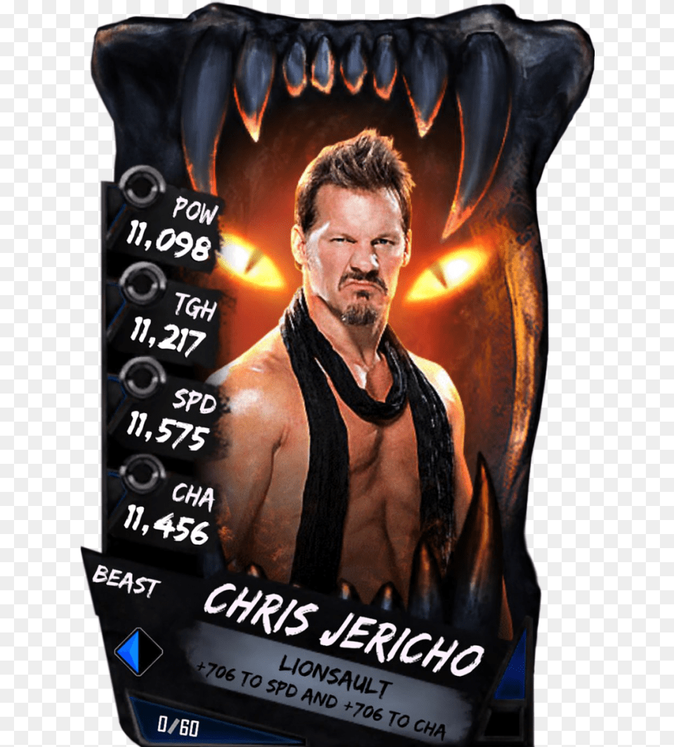 Chrisjericho S4 16 Beast Jeff Hardy Wwe Supercard, Adult, Person, Man, Male Free Transparent Png