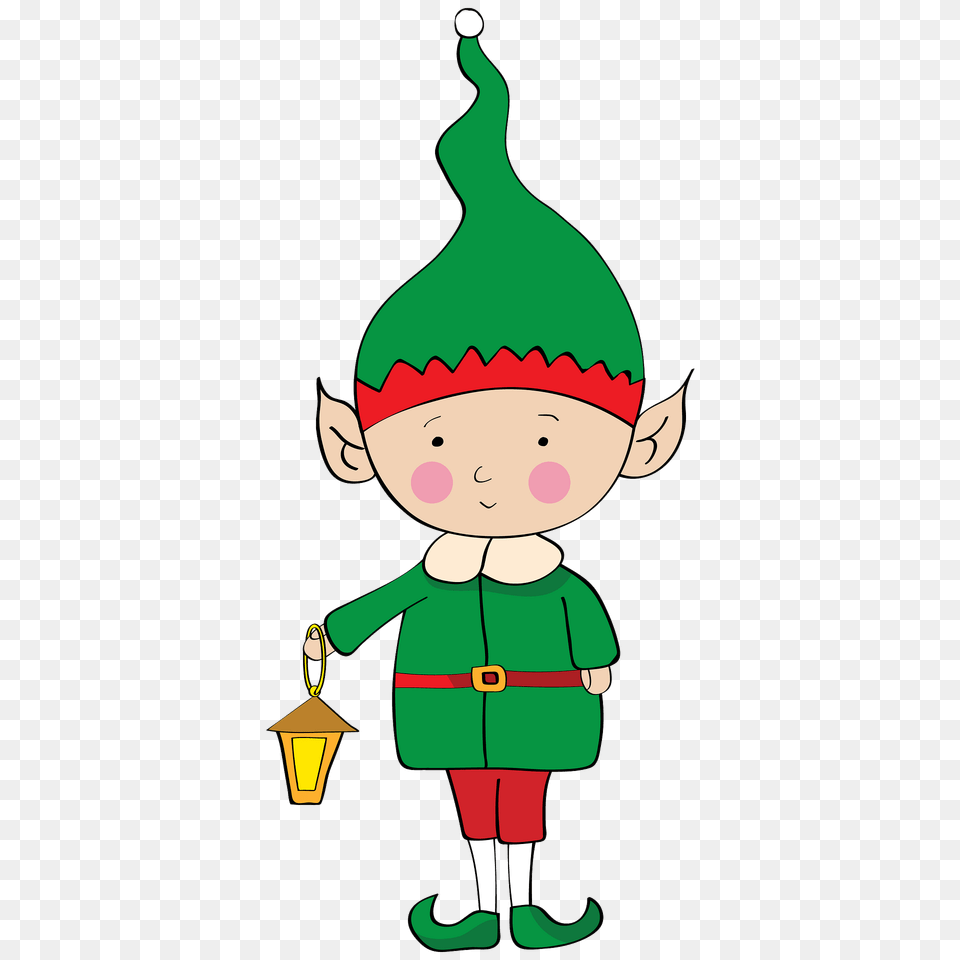 Chrismas Elf With A Lantern Clipart, Baby, Person, Face, Head Free Png Download