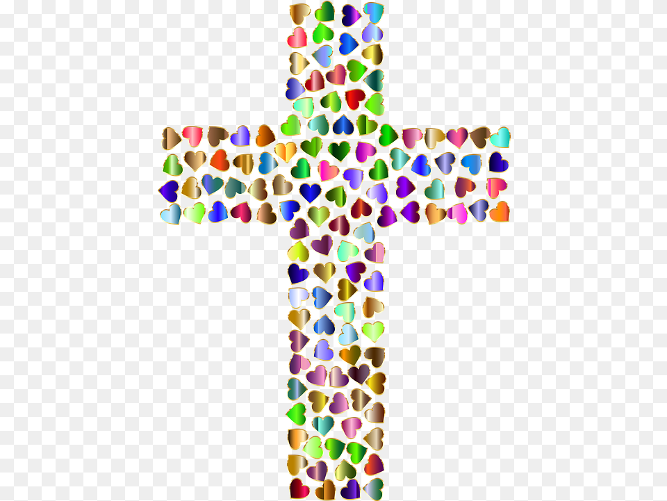 Christ Christian Cross Cross Made Of Hearts, Symbol Free Png