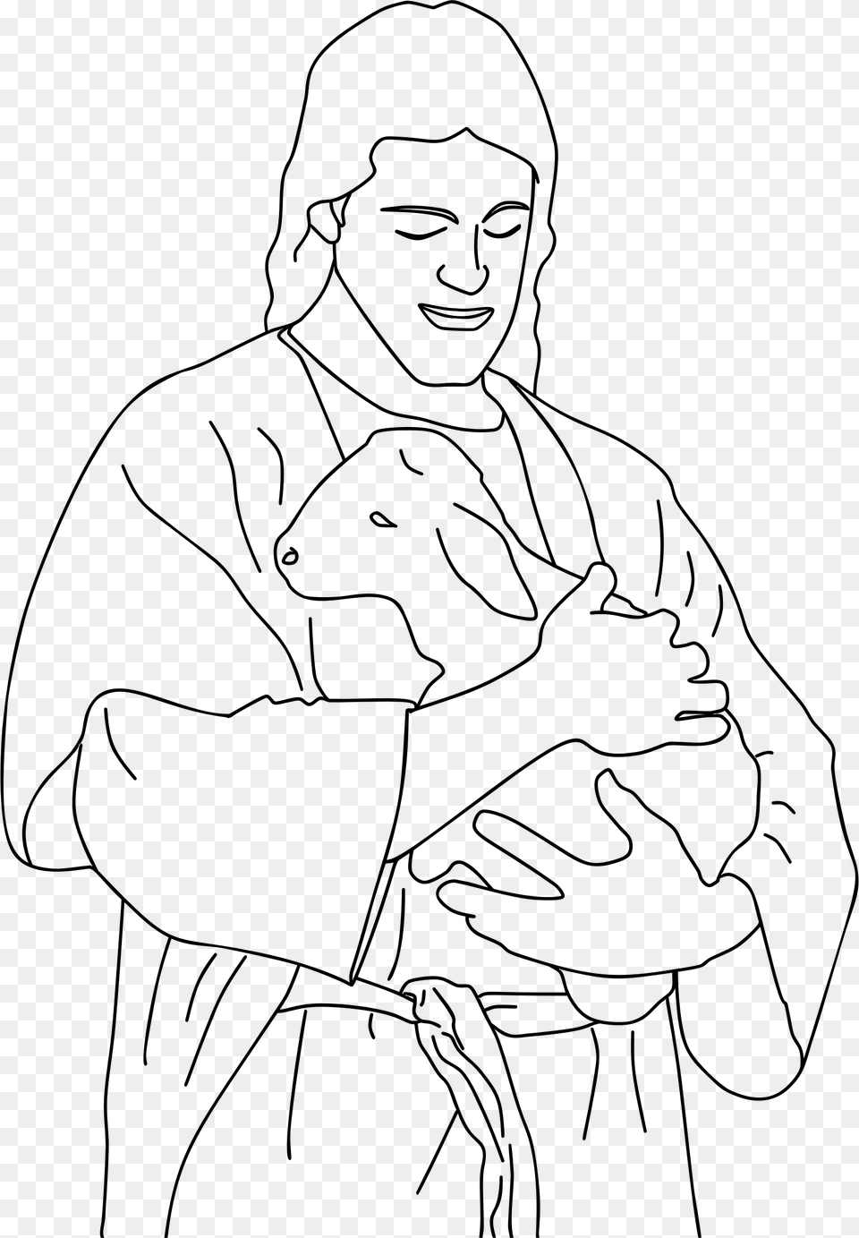 Christ Holding Line Art Coloring Book Of Jesus, Gray Free Transparent Png