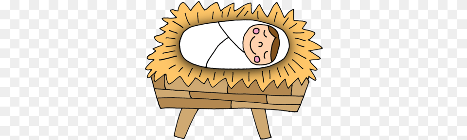 Christ In Manger Clipart Jesus In Manger Clipart, Furniture, Tub, Bed, Baby Free Png