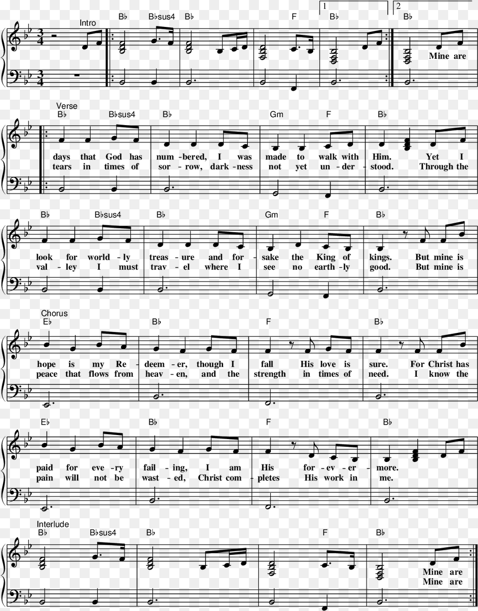 Christ Is Mine Forevermore Sheet Music, Gray Png Image