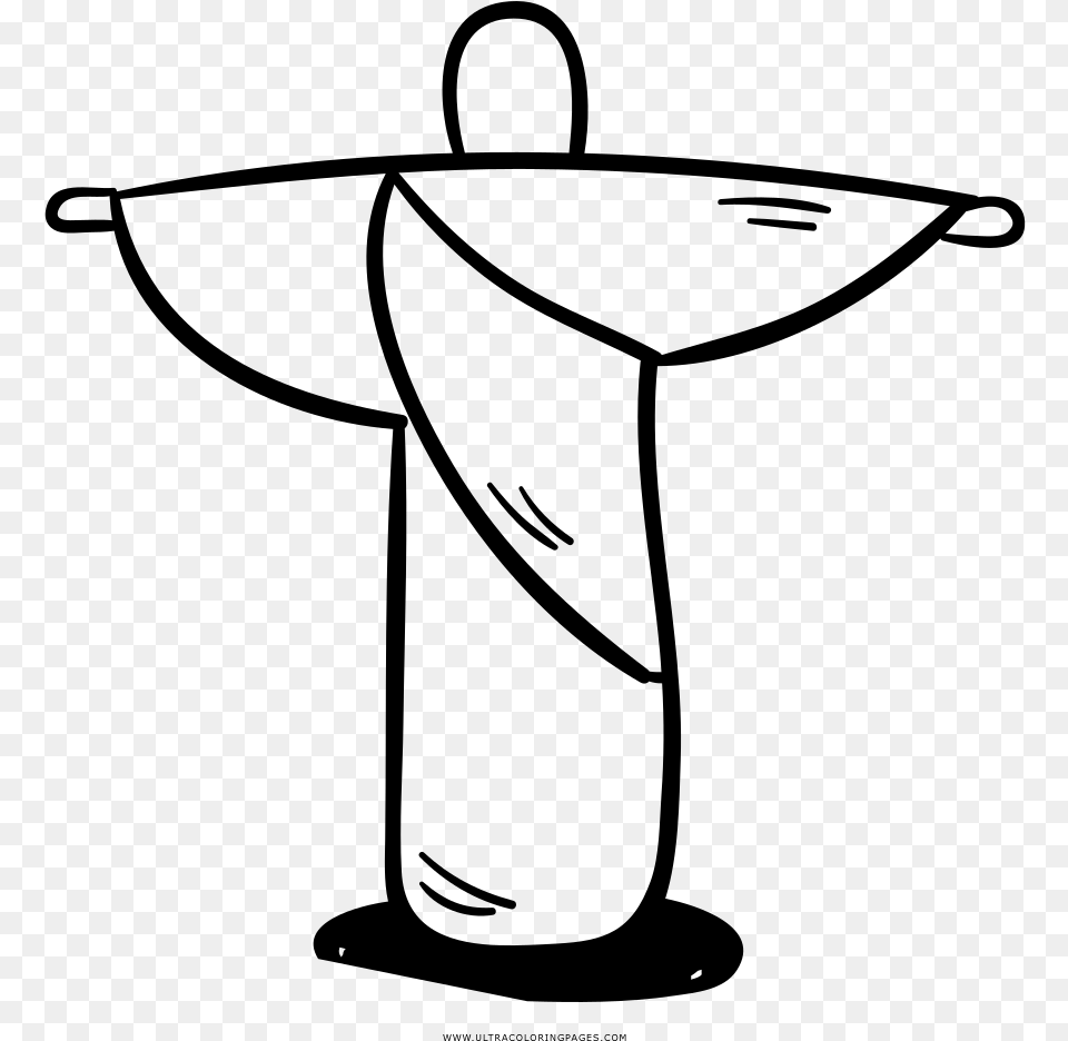 Christ The Redeemer Coloring, Gray Free Png