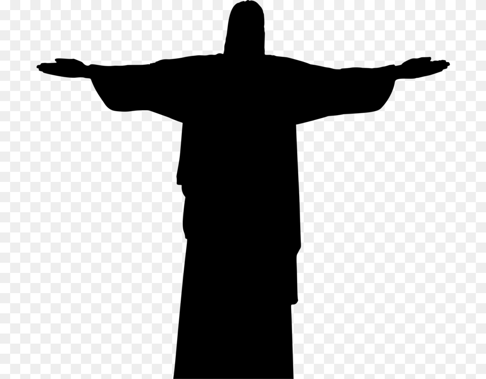 Christ The Redeemer Corcovado Statue Drawing, Gray Png Image