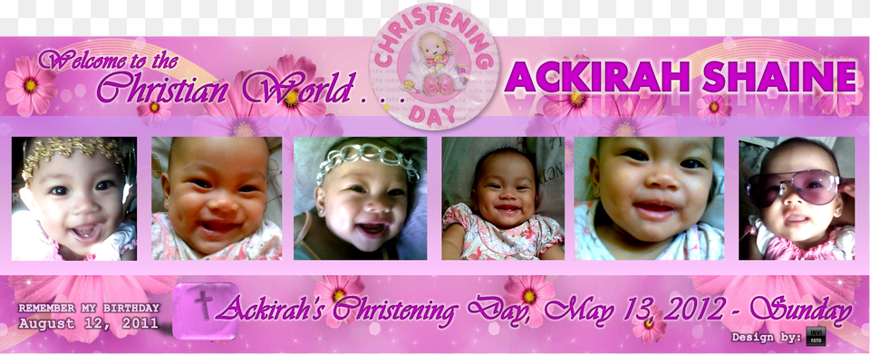Christening And 1st Birthday Tarpaulin, Accessories, Person, Head, Face Free Png