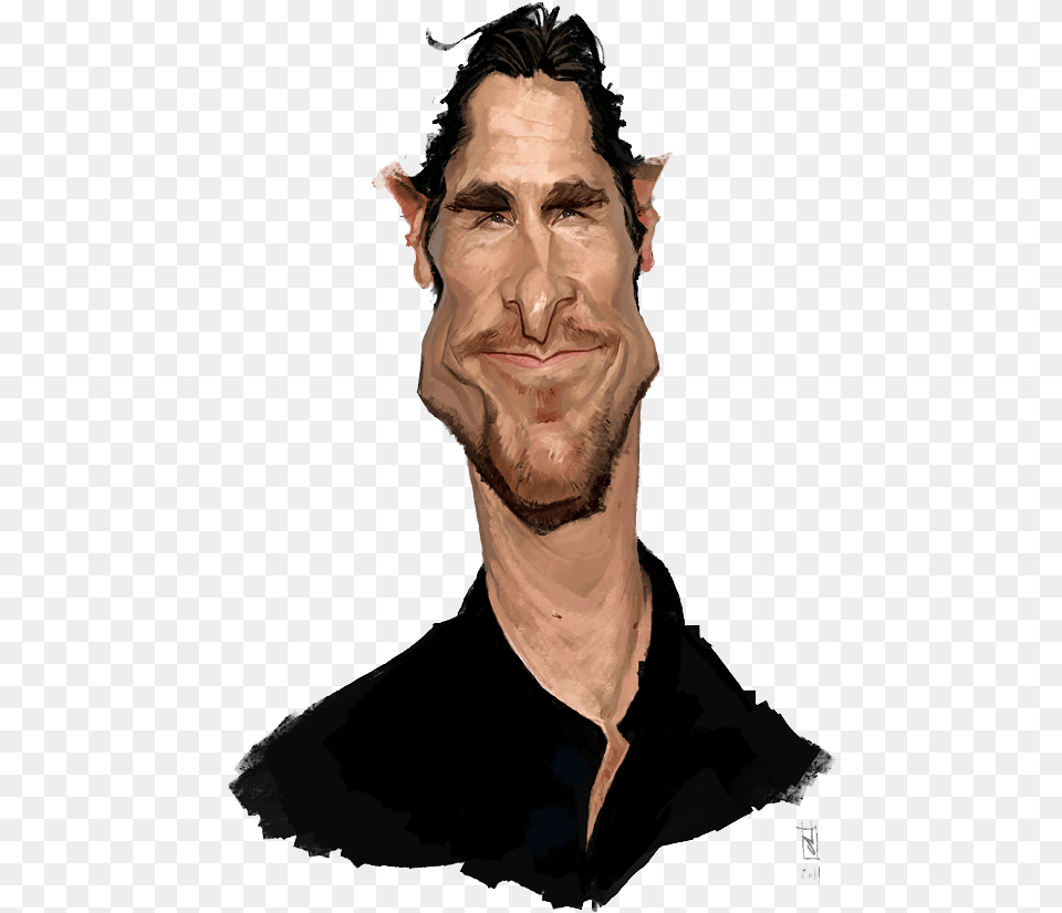 Christian Bale Caricatures Of Alberto Russo, Portrait, Photography, Body Part, Face Png Image