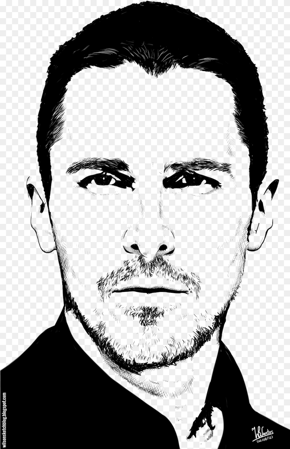 Christian Bale Pic Black And White Clipart Celebrity, Adult, Portrait, Photography, Person Png
