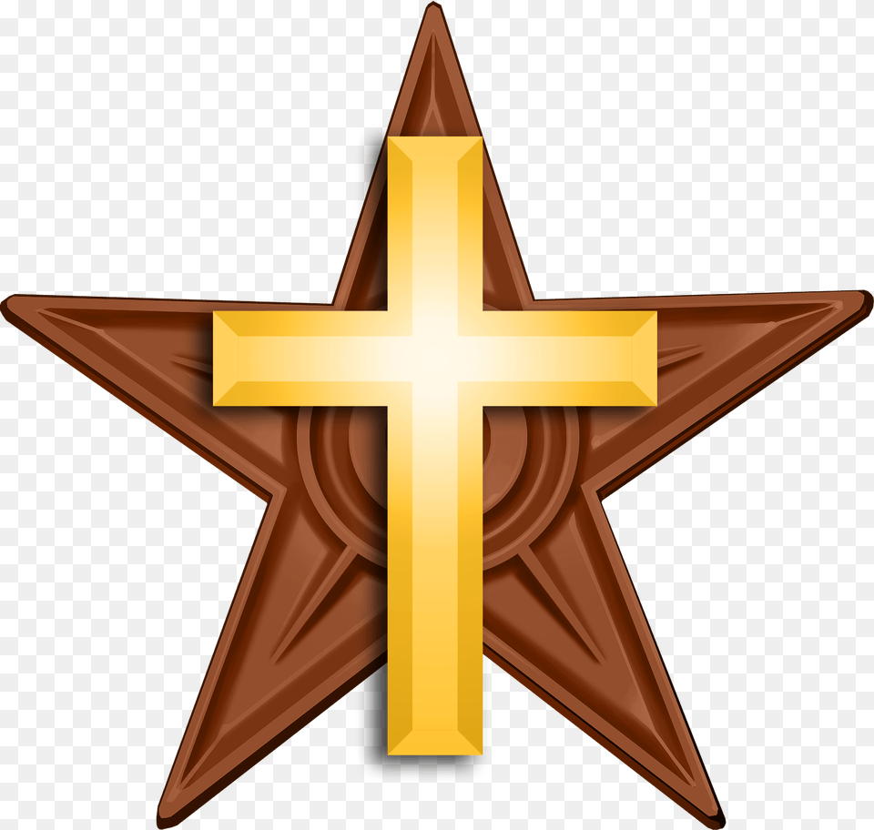 Christian Barnstar Hires, Cross, Symbol, Star Symbol Png Image
