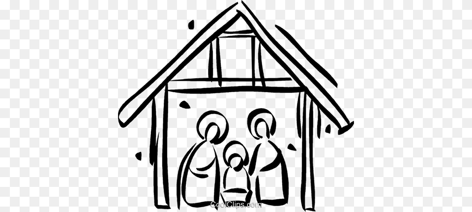 Christian Christmas Clipart Black And White, Architecture, Rural, Outdoors, Nature Png Image