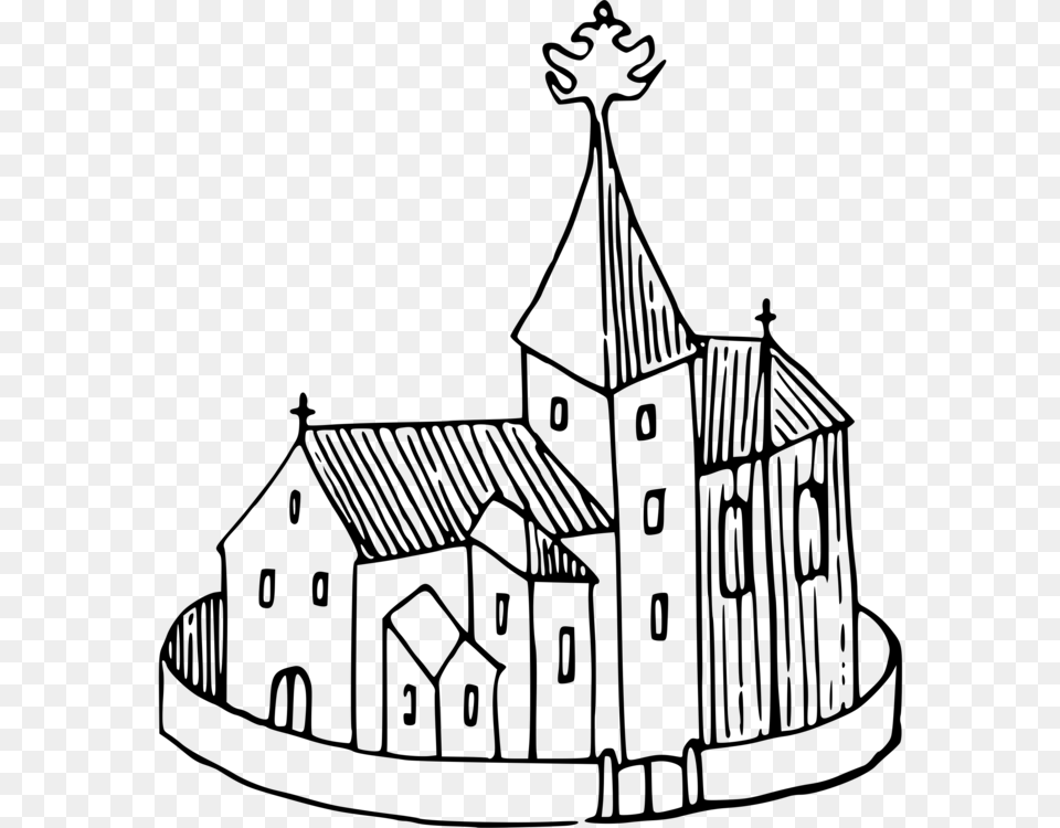 Christian Church Drawing Building Architecture Sketsa Gambar Tempat Ibadah, Gray Free Transparent Png