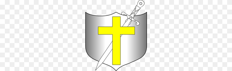 Christian Clipart Shield, Cross, Sword, Symbol, Weapon Png