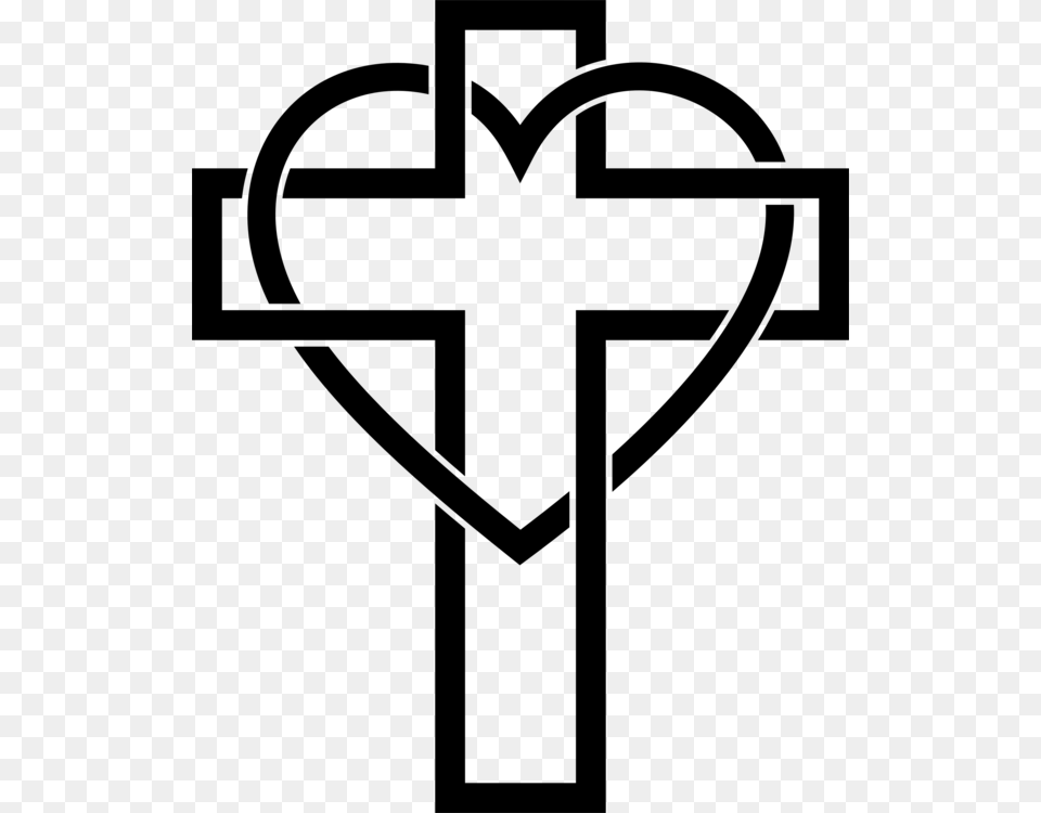 Christian Cross Christianity Religion Sacred Heart, Gray Png Image