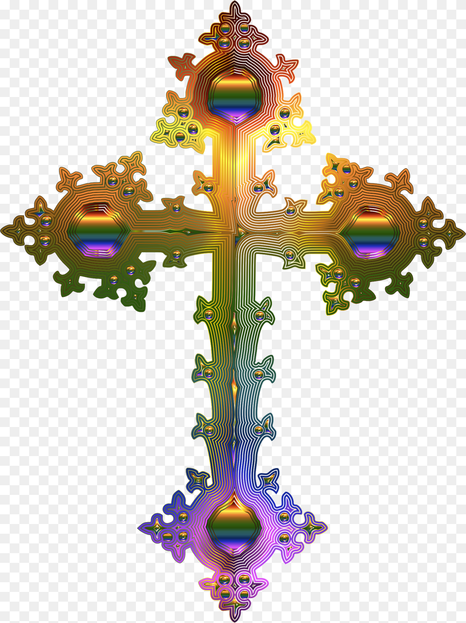 Christian Cross Clip Art Gold Transparent Christian Cross, Symbol, Pattern, Accessories Png