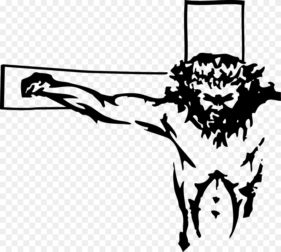 Christian Cross Crucifix Clip Art Jesus On The Cross Svg, Gray Free Png