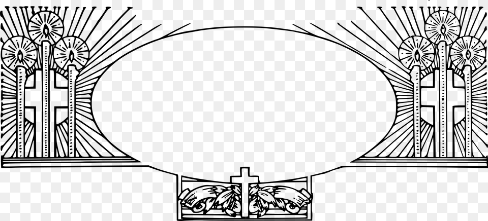 Christian Cross Frame Clip Arts Religious Frame, Gray Free Png