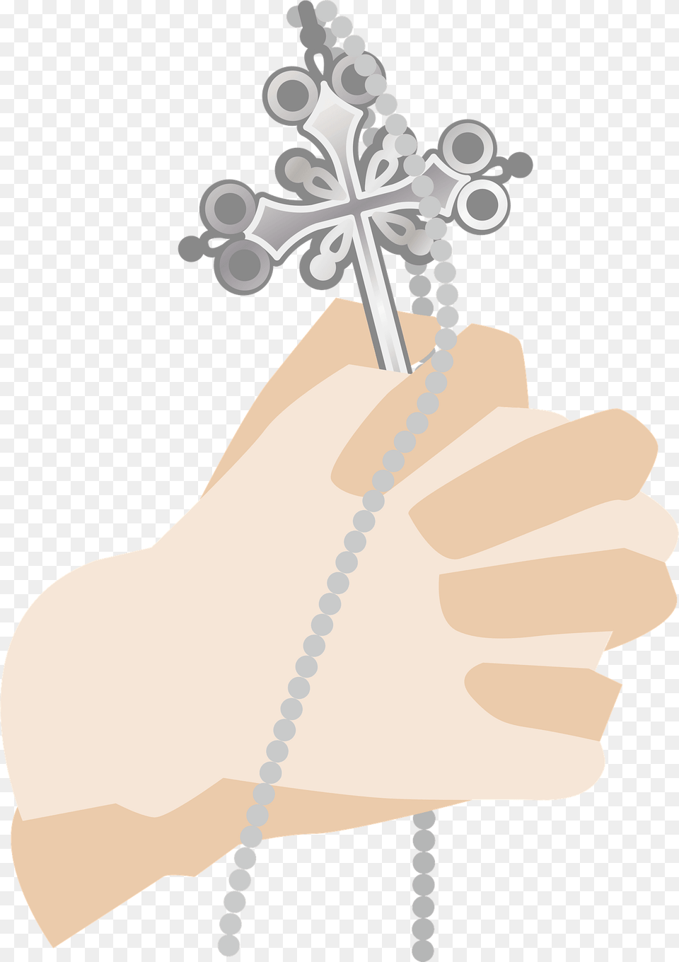 Christian Cross Is Held In Praying Hands Clipart, Accessories, Symbol, Jewelry Free Transparent Png