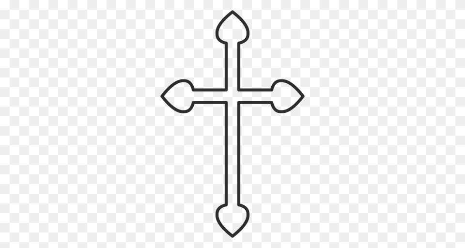 Christian Cross Outline, Electronics, Hardware, Symbol, Hook Png Image