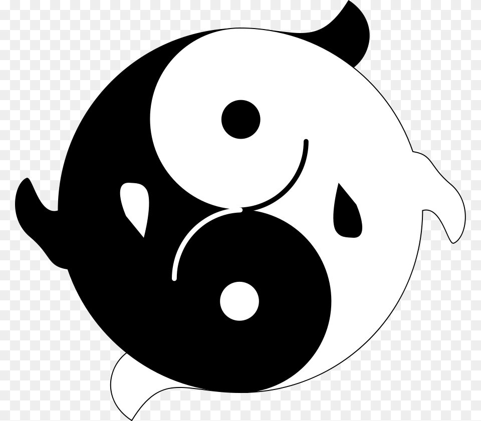 Christian Fish Clipart Peces Del Yin Yang, Stencil, Astronomy, Moon, Nature Free Png Download
