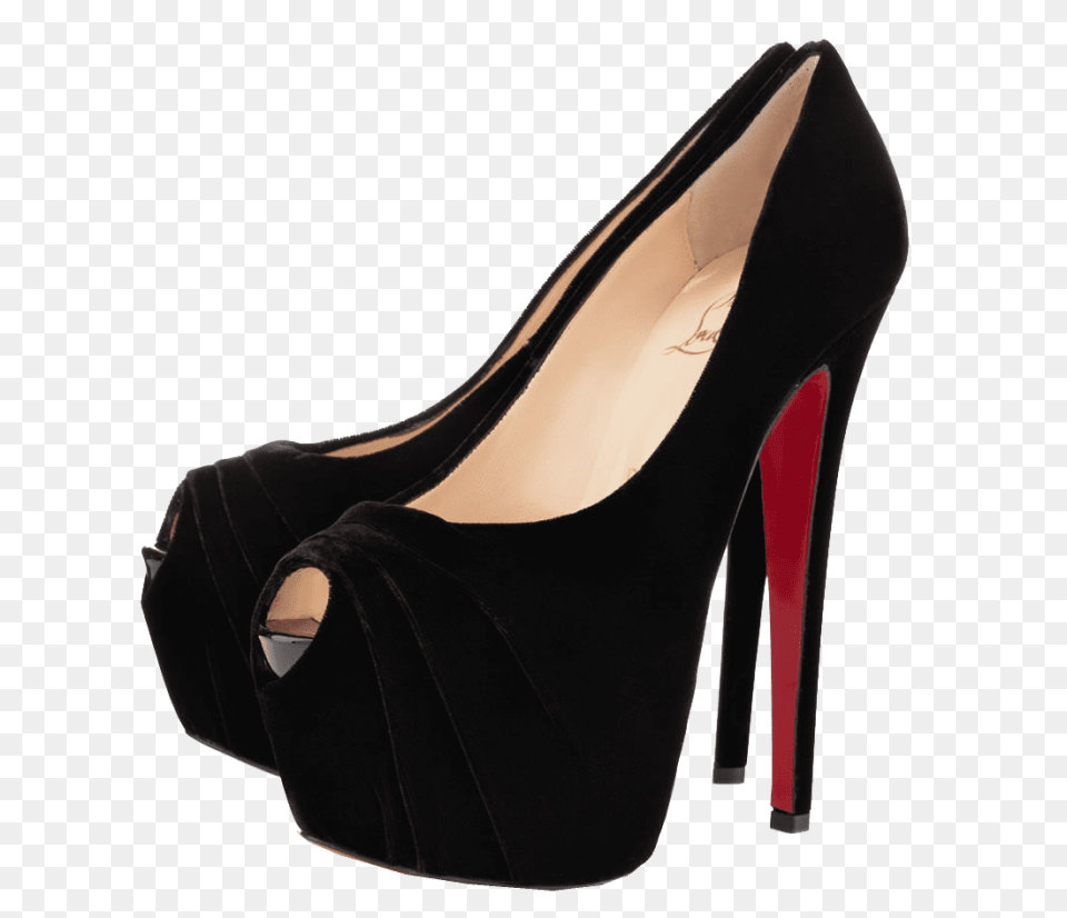 Christian Louboutin Black Drapesse Peep Toe, Clothing, Footwear, High Heel, Shoe Free Transparent Png