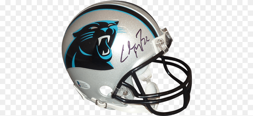 Christian Mccaffrey Autographed Carolina Panthers Mini Carolina Panthers New, Helmet, American Football, Crash Helmet, Football Free Png Download