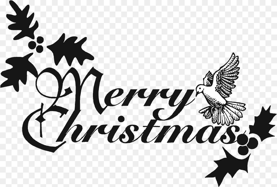 Christian Merry Christmas Clipart Black And White Christmas Borders Powerpoint, Animal, Bird, Flying, Jay Free Png Download