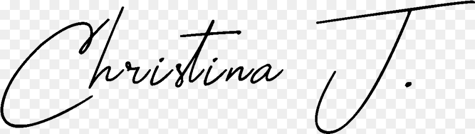 Christina Johnston Signature Calligraphy, Gray Png