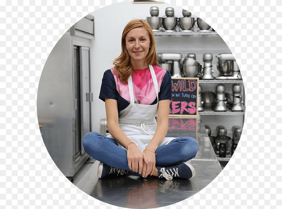 Christina Milk Bar Chef, Sitting, Photography, Person, Clothing Free Png Download