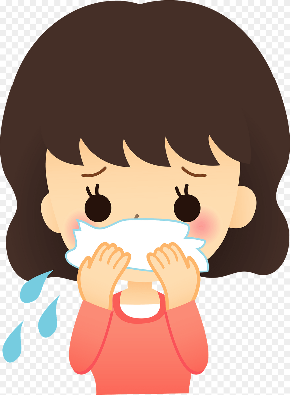 Christine Woman Is Blowing Her Nose Clipart, Baby, Person, Head, Body Part Free Transparent Png