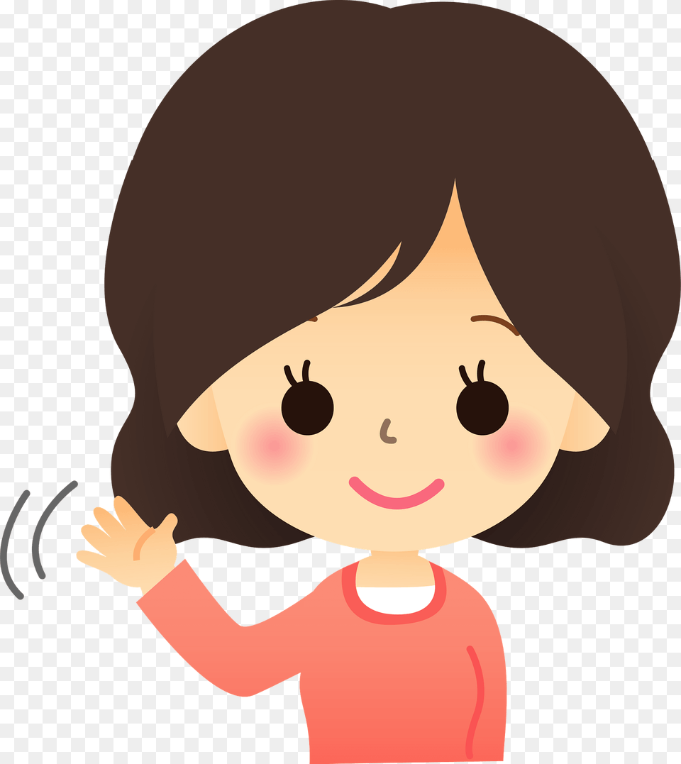 Christine Woman Is Waving Good Bye Clipart, Baby, Person, Cartoon, Face Png Image
