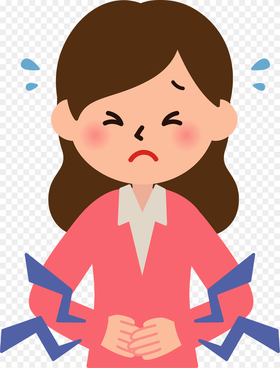 Christine Woman With A Stomachache Clipart, Baby, Person, Face, Head Free Png