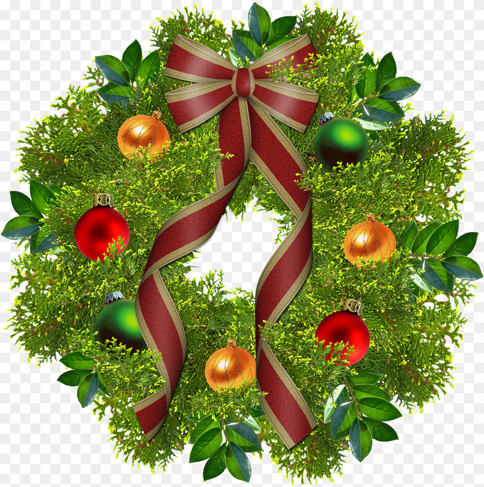 Christmas, Plant, Wreath Free Png Download