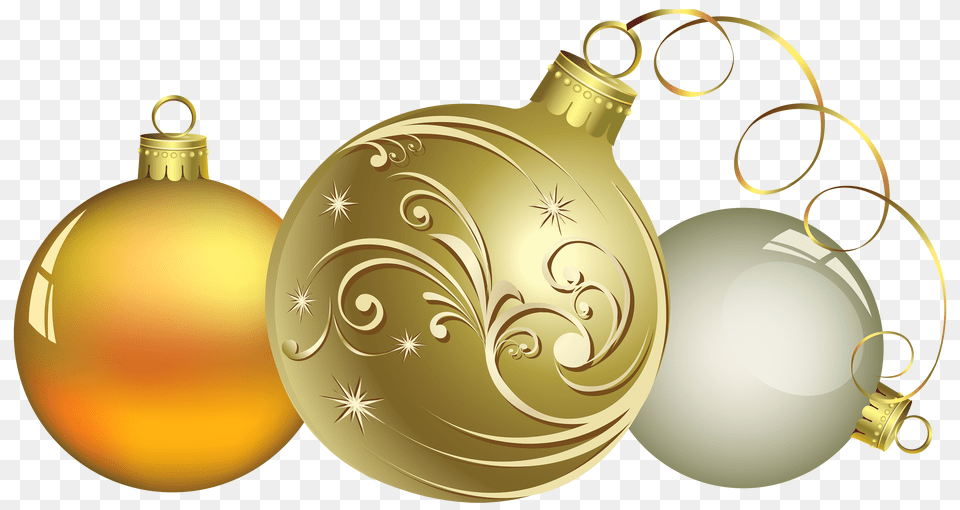 Christmas, Gold, Sphere, Art, Graphics Free Png