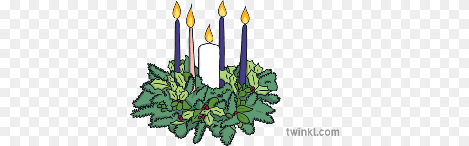 Christmas Advent Wreath Candles Advent Wreath Illustration, Candle, Chandelier, Lamp, Fire Png Image