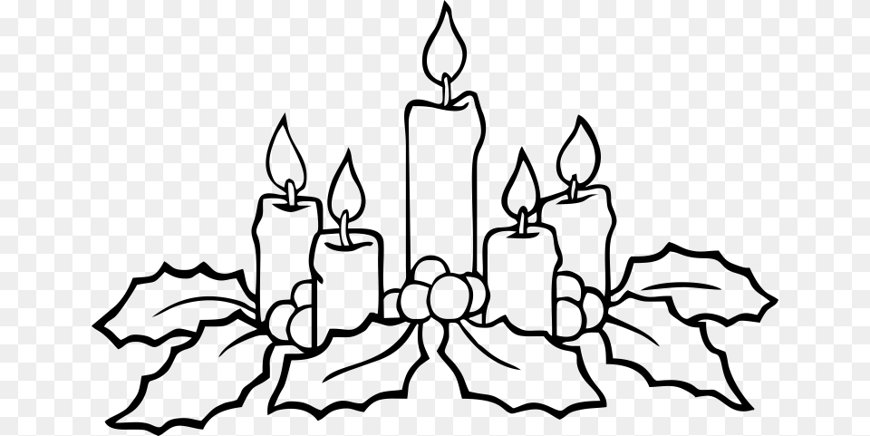 Christmas Advent Wreath Coloring Pages Christmas Candles To Color, Gray Png Image