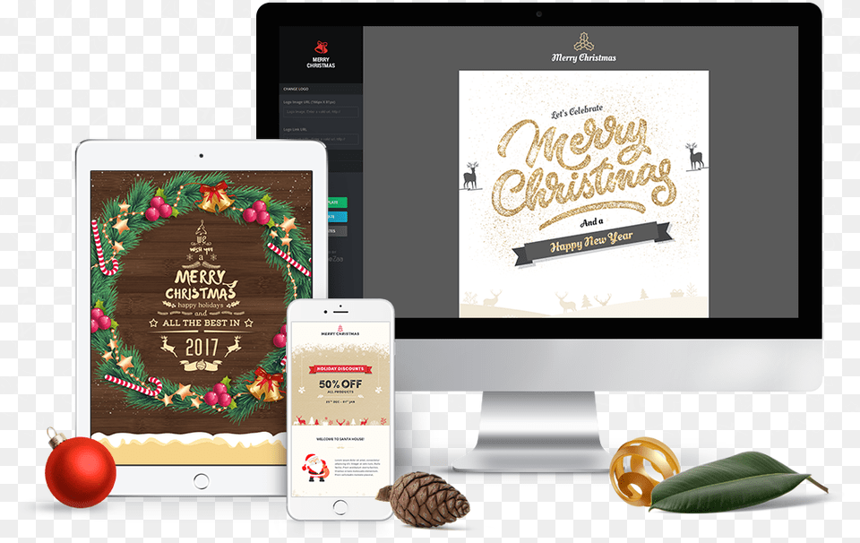 Christmas And New Year Responsive Email Template With Responsive Web Design, Text, Advertisement Png Image