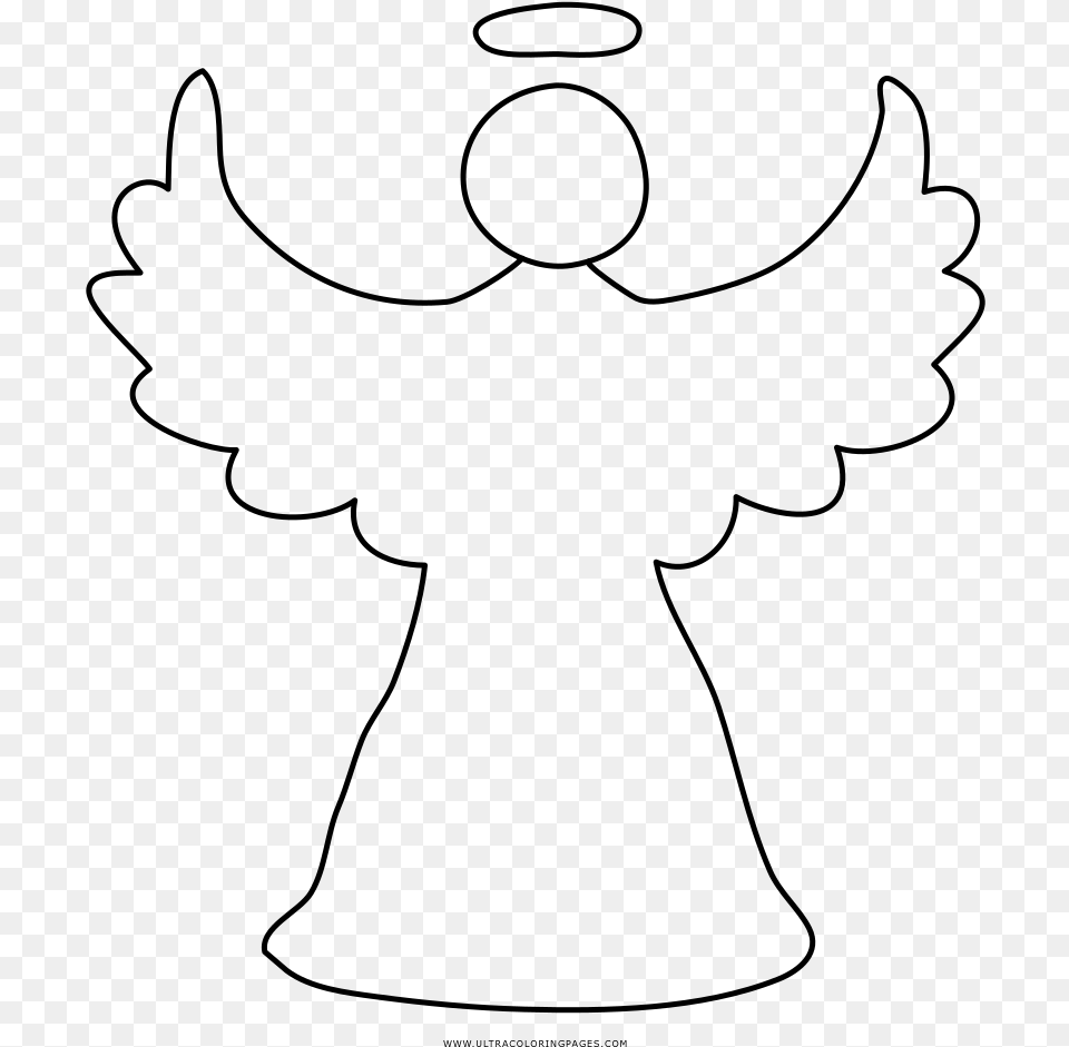 Christmas Angel Coloring, Gray Free Transparent Png