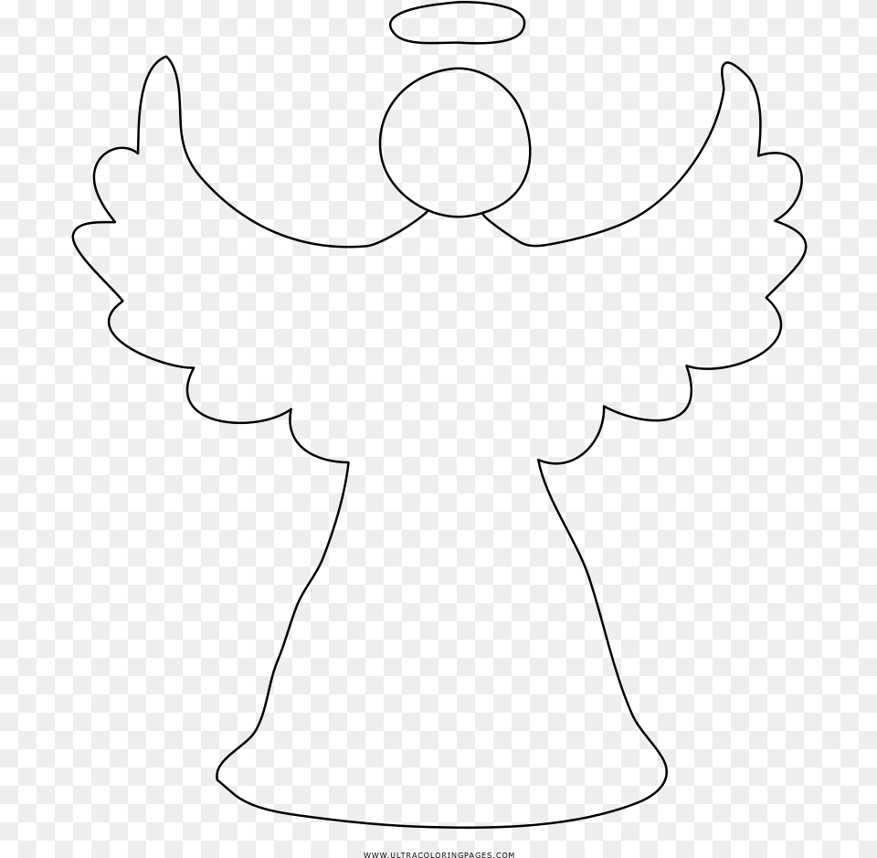 Christmas Angel Coloring, Gray Free Png Download