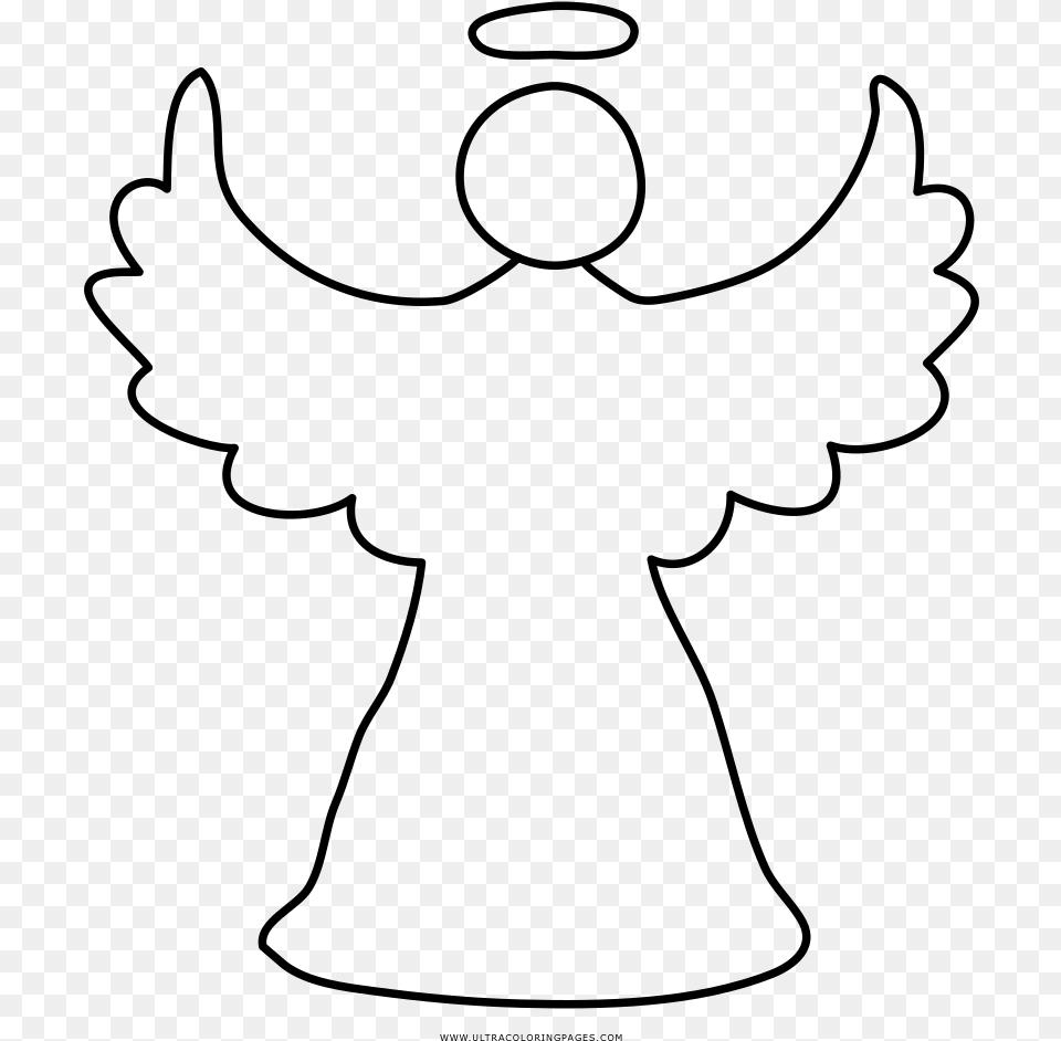 Christmas Angel Coloring, Gray Free Png Download