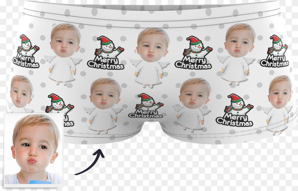 Christmas Angel Kids Custom Face Boxer Briefs Toddler, Baby, Person, Head, Clothing Free Transparent Png