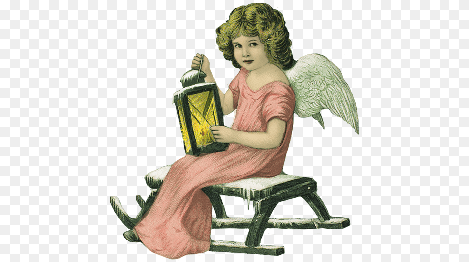 Christmas Angel With Lantern Sitting, Child, Female, Girl, Person Free Transparent Png