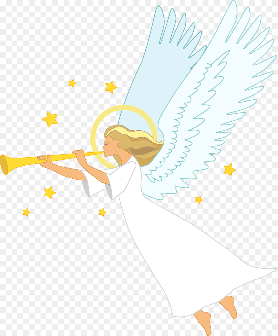 Christmas Angel With Trumpet Clipart, Head, Face, Person, Wedding Free Transparent Png