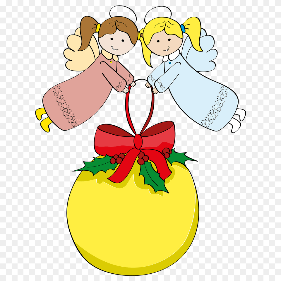 Christmas Angels With A Bauble Clipart, Baby, Face, Head, Person Free Png