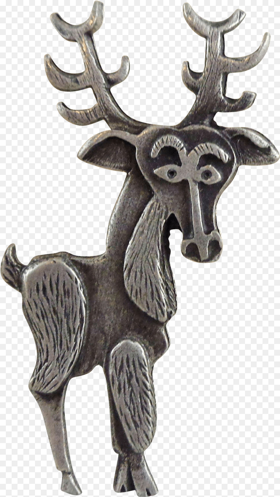 Christmas Antlers Whimsical Vintage Metzke Pewter Reindeer, Animal, Deer, Mammal, Wildlife Free Transparent Png