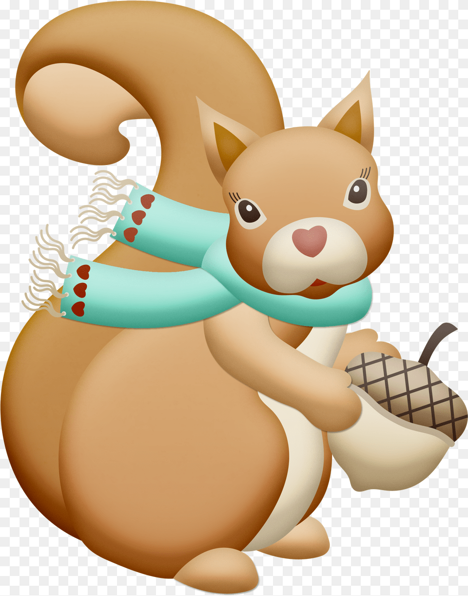 Christmas Autumn Or Fall Squirrel Clip Art Winter Animal Clip Art, Food, Nut, Plant, Produce Free Png Download